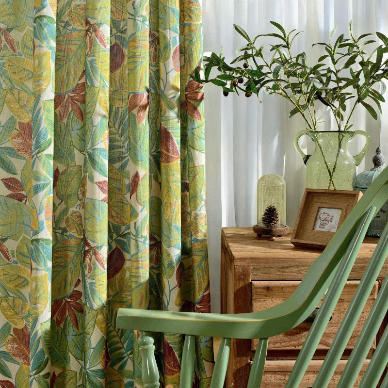 Amara Countryside Botanical Blackout Curtains - Custom Room Darkening Drapes for Bedroom & Living Room | Floral Print Window Treatments for Home Decor