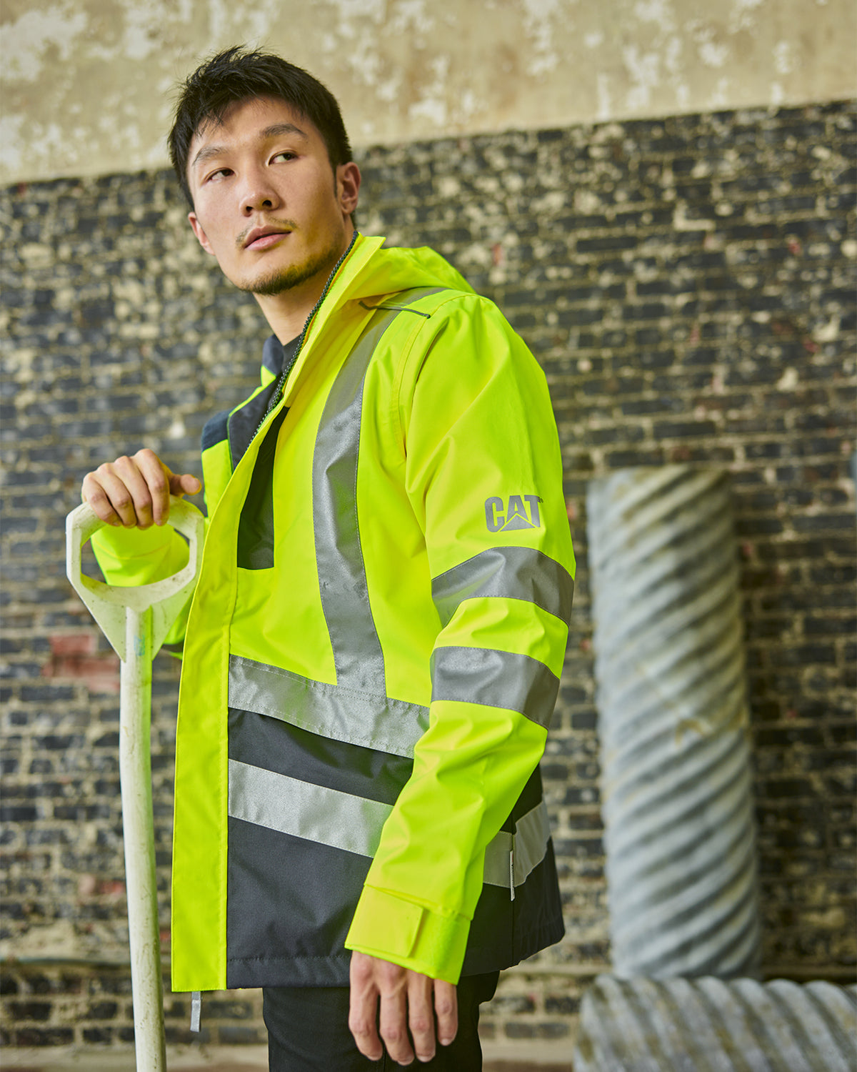 Men's H2O Hi-Vis Waterproof Insulated Jacket - High Visibility Winter Work Coat for Outdoor Construction & Safety Professionals