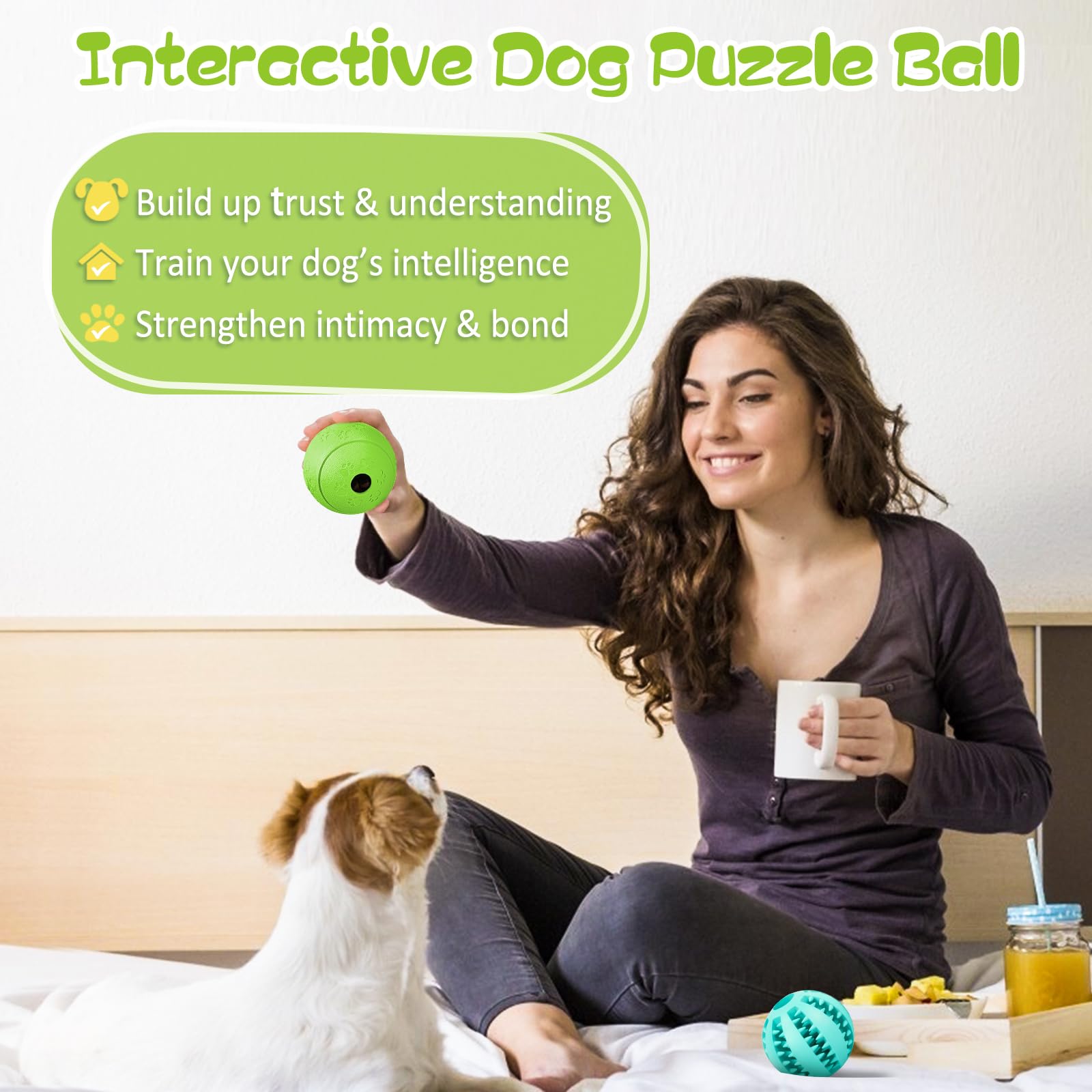 HIPPIH 2 Pack Interactive Dog Puzzle Toys - Treat Dispensing, Teething Relief & IQ Training for Puppies & Dogs (Blue 2.75