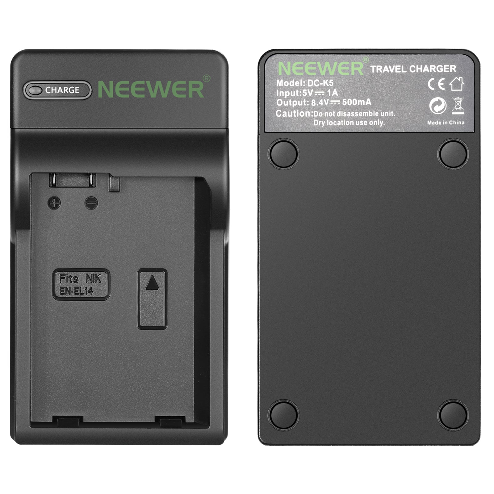 NEEWER EN-EL14 Replacement Battery Charger for Nikon D3100 D3200 D5100 D5200 - Fast Charging & LED Indicator - Perfect for Travel, Photography & Backup Power