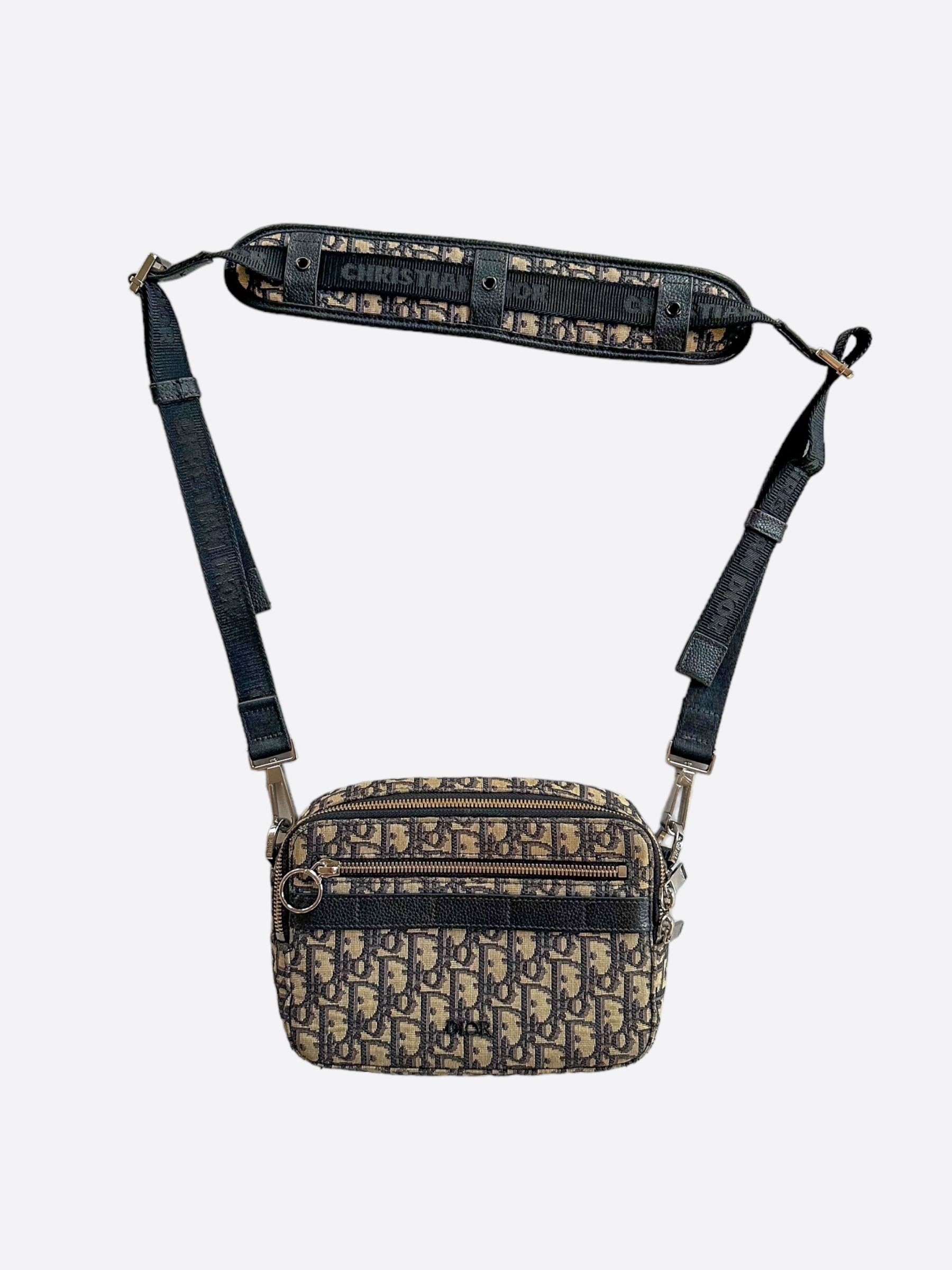 Dior Beige Oblique Safari Messenger Bag for Women - Luxury Designer Crossbody Bag for Travel, Work & Everyday Use