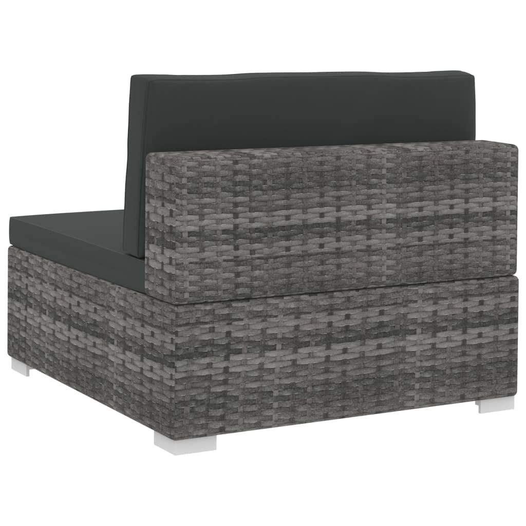 4-Piece Gray Poly Rattan Outdoor Patio Furniture Set with Cushions - Wicker Conversation Sofa & Chairs for Garden, Poolside, Balcony, Backyard, Porch (Indoor/Outdoor Use) - Perfect for Relaxing, Entertaining & Outdoor Gatherings