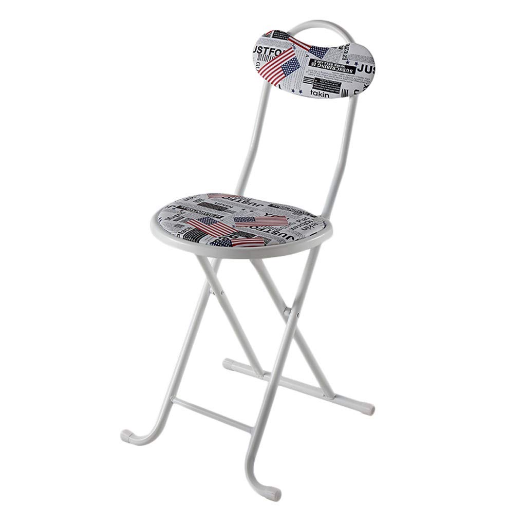 Breathable Folding Chair - Portable Dining Chair for Home, Office & Outdoor - Comfortable Small Bench for Picnics, Camping & Parties