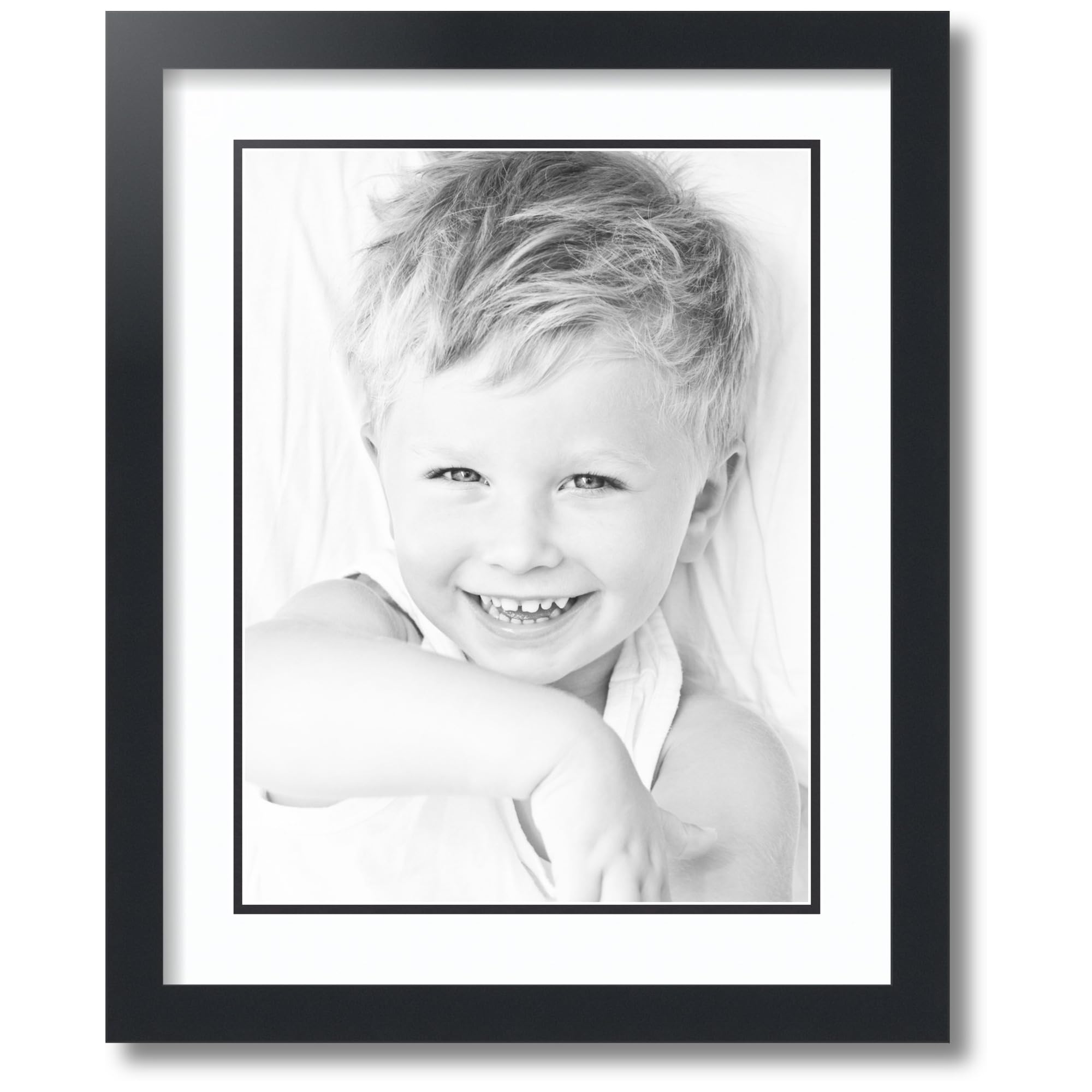 ArtToFrames 12x16 Collage Photo Frame with Double Mat - Holds 1 to 12 Pictures, Satin Black Finish - Perfect for Family Photos, Wall Decor, and Home Office Display