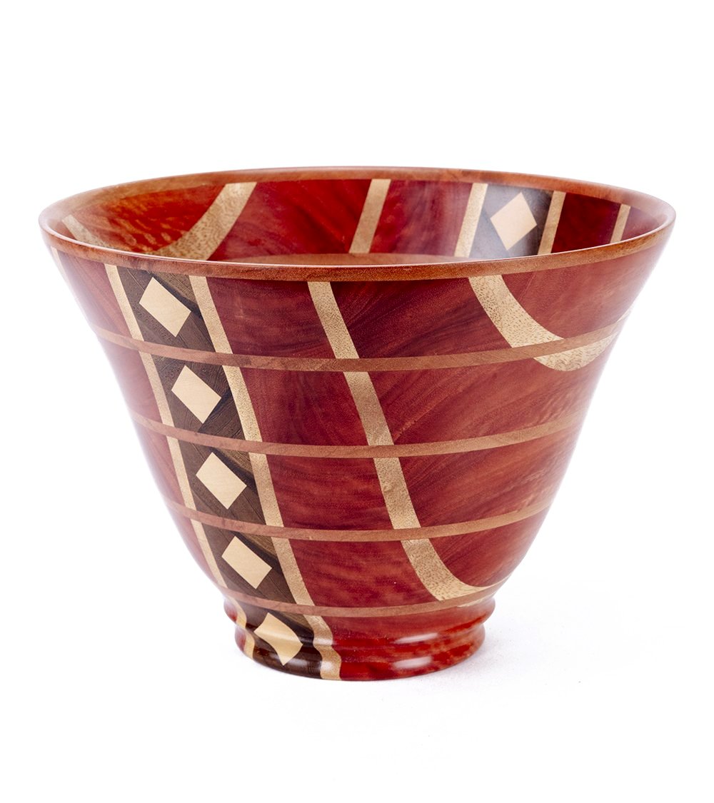 Handcrafted Laminated Saligna Wood Vessel #109 by Rob Woodward - Unique Wooden Bowl for Home Decor, Kitchen Storage & Gift Giving