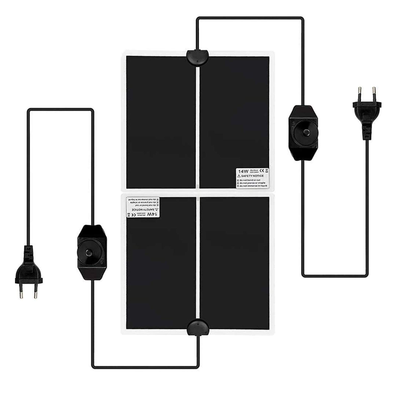2 Pack Reptile Under Tank Heating Pad - Adjustable Temperature Control, Waterproof Terrarium Heat Mat for Gecko, Snake, Lizard, Turtle, Tortoise, Spider & Frog (11x11 Inch) - Ideal for Tropical & Desert Habitat Enclosures