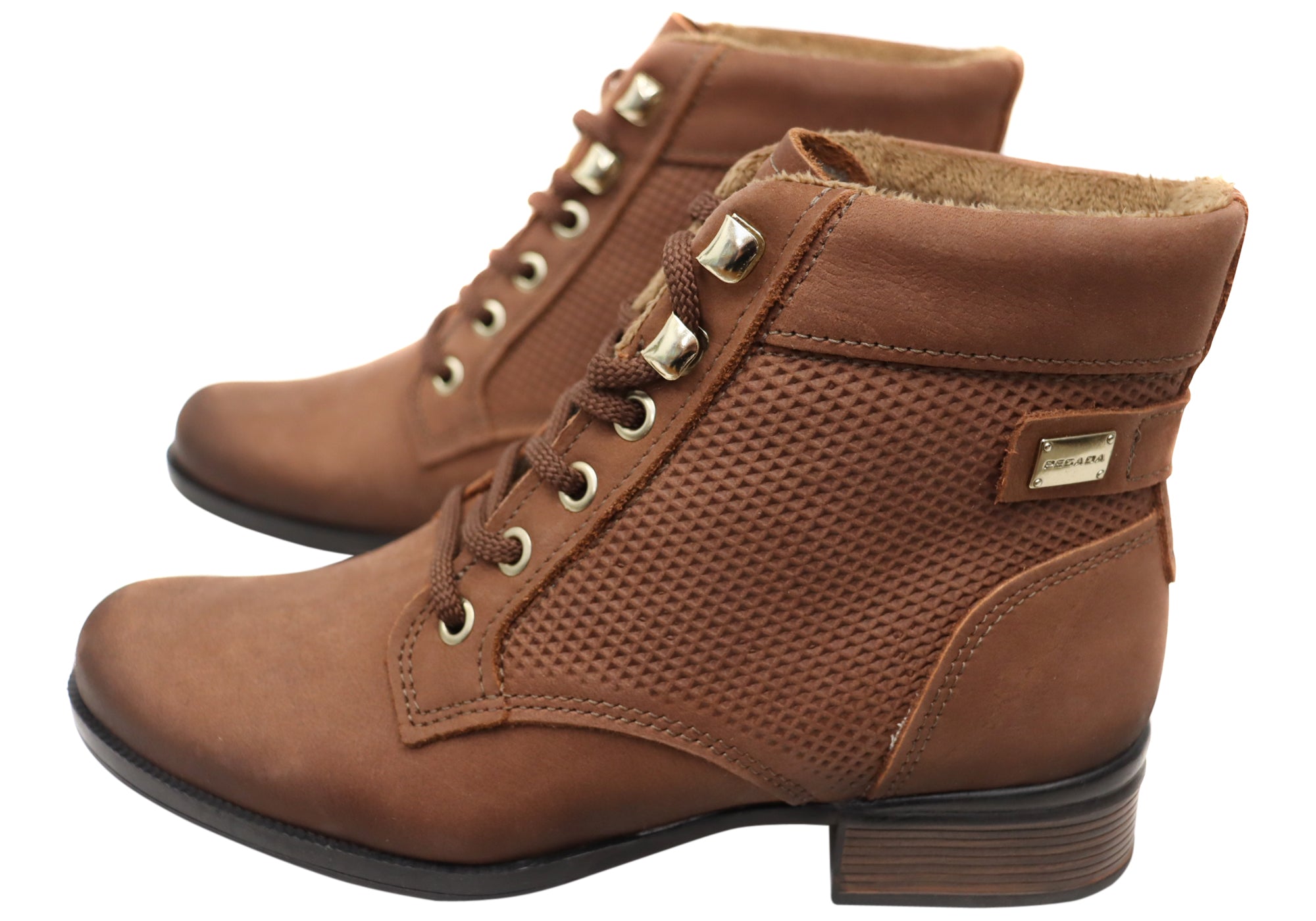Pegada Minki Women's Comfortable Brazilian Leather Lace Up Boots - Stylish Ankle Boots for Casual Wear, Office & Night Out