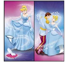 Disney Cinderella Princess Wall Art Decor - 2pc Peel and Stick Wall Decals for Girls Room, Nursery, or Playroom - Perfect for Bedroom, Kids Room, and Home Decor