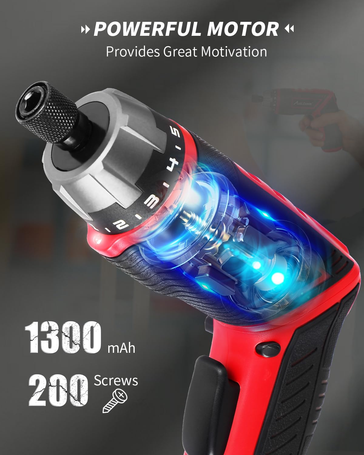 AVID POWER 4V Rechargeable Cordless Electric Screwdriver Kit with 44-Piece Accessories - 5.65Nm Torque, 5+1 Speed Settings, LED Light & Ergonomic Handle for DIY Projects, Furniture Assembly, Electronics Repair, and Home Improvement