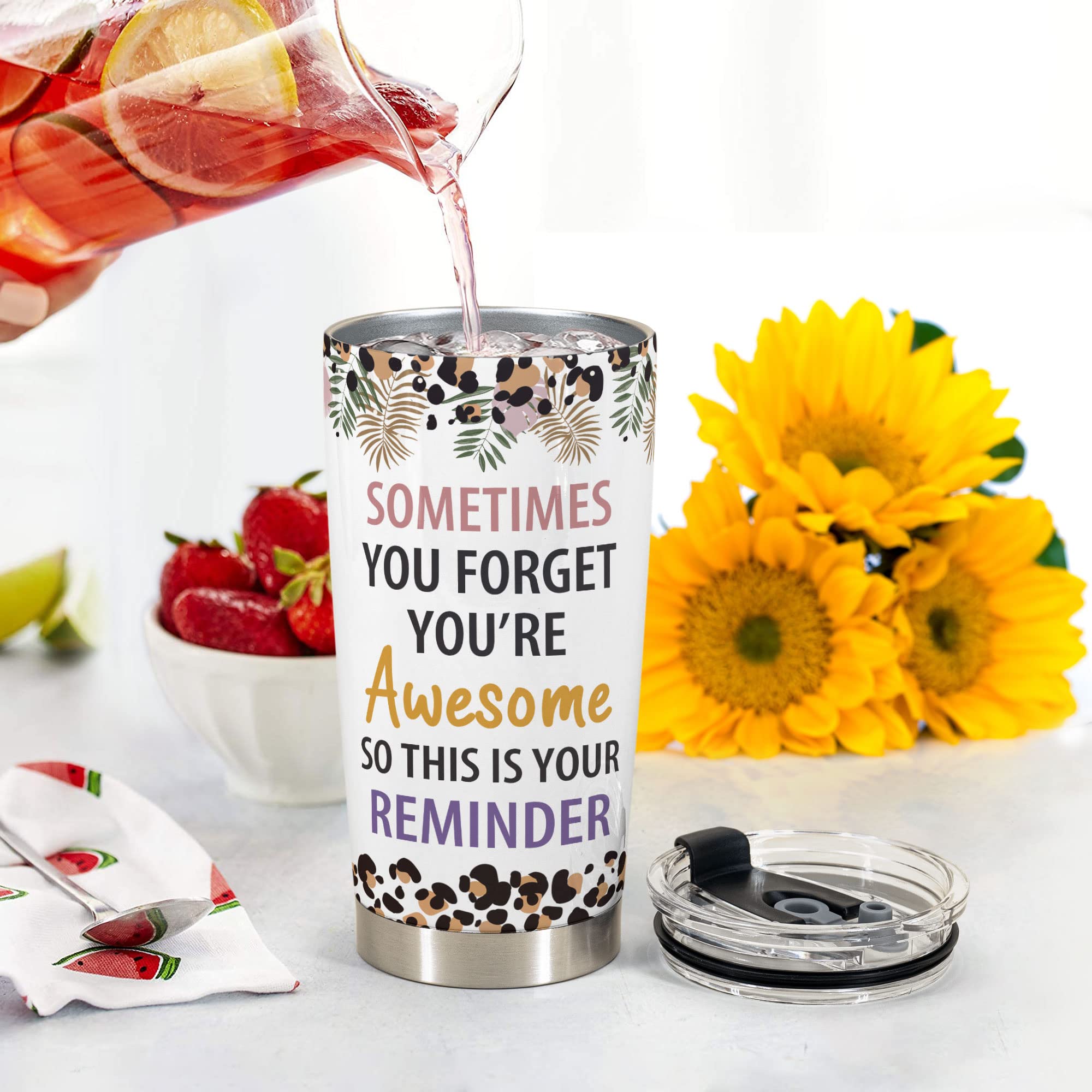 20oz Stainless Steel Tumbler - Inspirational Christmas & Birthday Gift for Women, Mom, Wife, Best Friend, Coworker | Motivational Thank You Present | Perfect for Office, Home, Travel & Daily Hydration