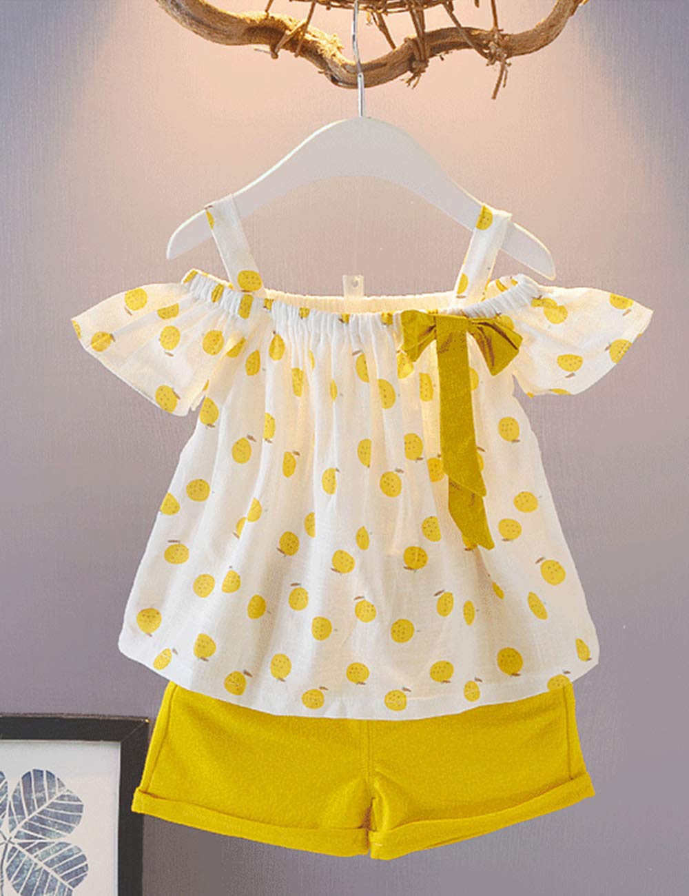 Adorable Hipea Toddler Baby Girls Summer Outfits - Ruffle Camisole & Dot Print Top with Casual Shorts Set | Soft Cotton Newborn Girl Clothing for Playtime, Beach & Family Outings
