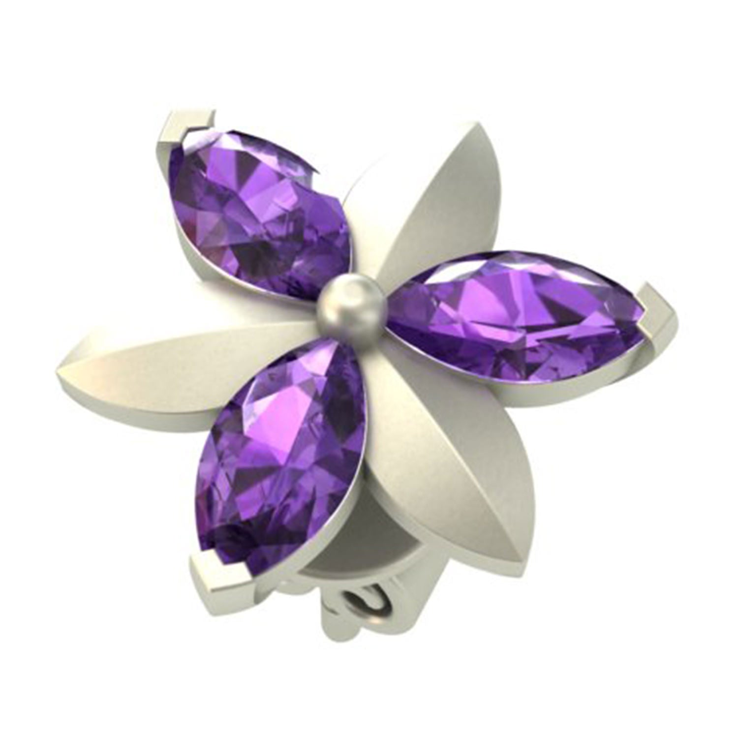 10K White Gold Marquise Cut Amethyst Stud Earrings for Women - Elegant Purple Gemstone Jewelry for Wedding, Party & Gift Giving