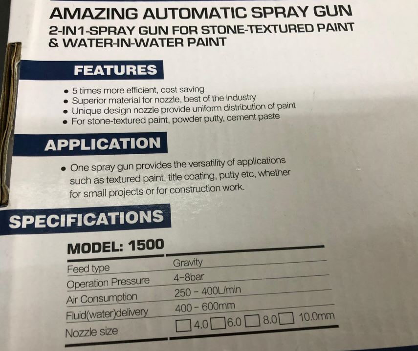 Aiko 1500 Stone Textured Paint Sprayer - AS*SG 1500 Model | Professional Airless Spray Gun for Walls, Ceilings & Exterior Surfaces | Perfect for Home Renovation & DIY Projects