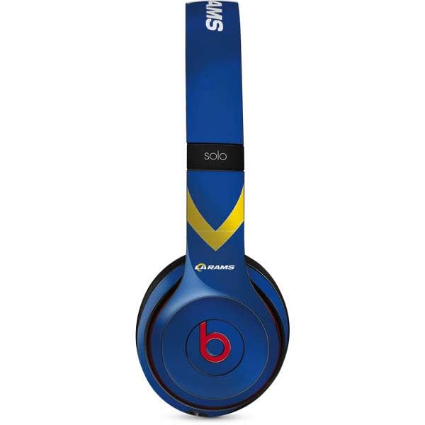 Officially Licensed NFL Los Angeles Rams Team Jersey Skin Decal for Beats Solo 3 Wireless Headphones - Durable Vinyl Wrap Protector for Sports Fans & Music Lovers