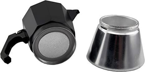 Bastilipo Italian Induction Coffee Maker - 12 Cup Aluminum Stovetop Espresso Pot, Black - Perfect for Home, Office & Camping Brewing