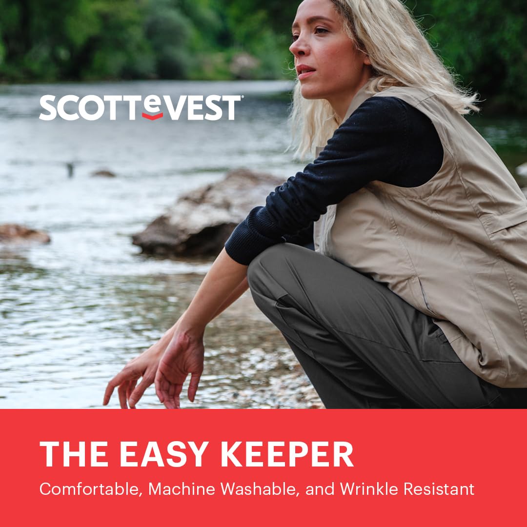 SCOTTeVEST Margaux Cargaux Women's Everyday Cargo Pants with 7 Hidden Pockets - Comfortable Travel Pants for Hiking, Commuting & Outdoor Adventures