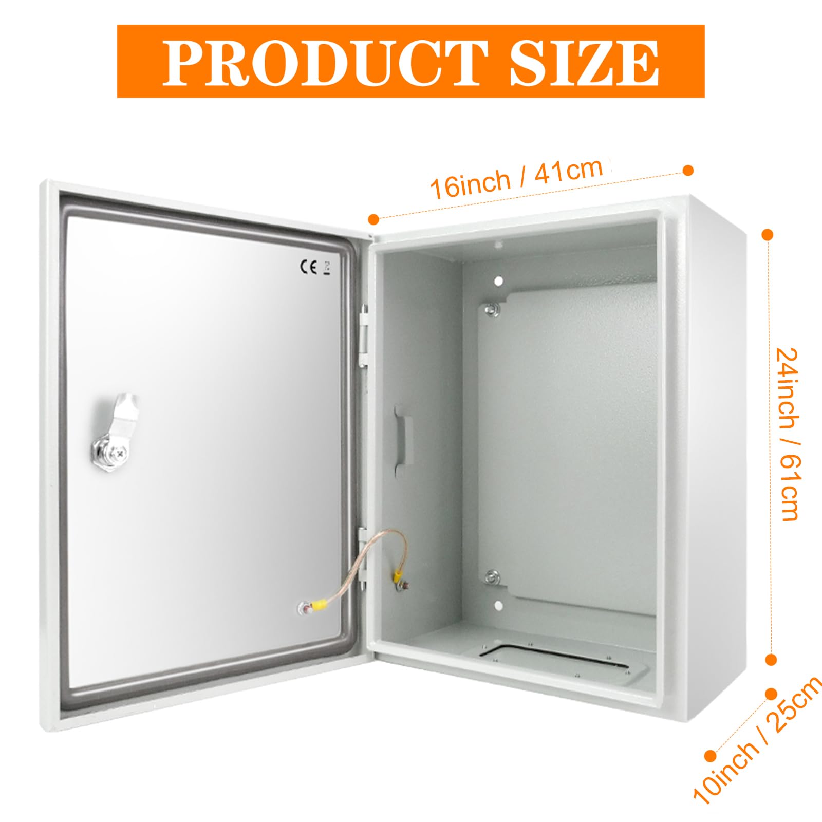 Kinchoix 24x16x10 Inch NEMA 4X Waterproof Electrical Enclosure Box - Outdoor Weatherproof Lockable Junction Box for Electrical Wiring & Equipment Protection - Ideal for Gardens, Patios & Industrial Use