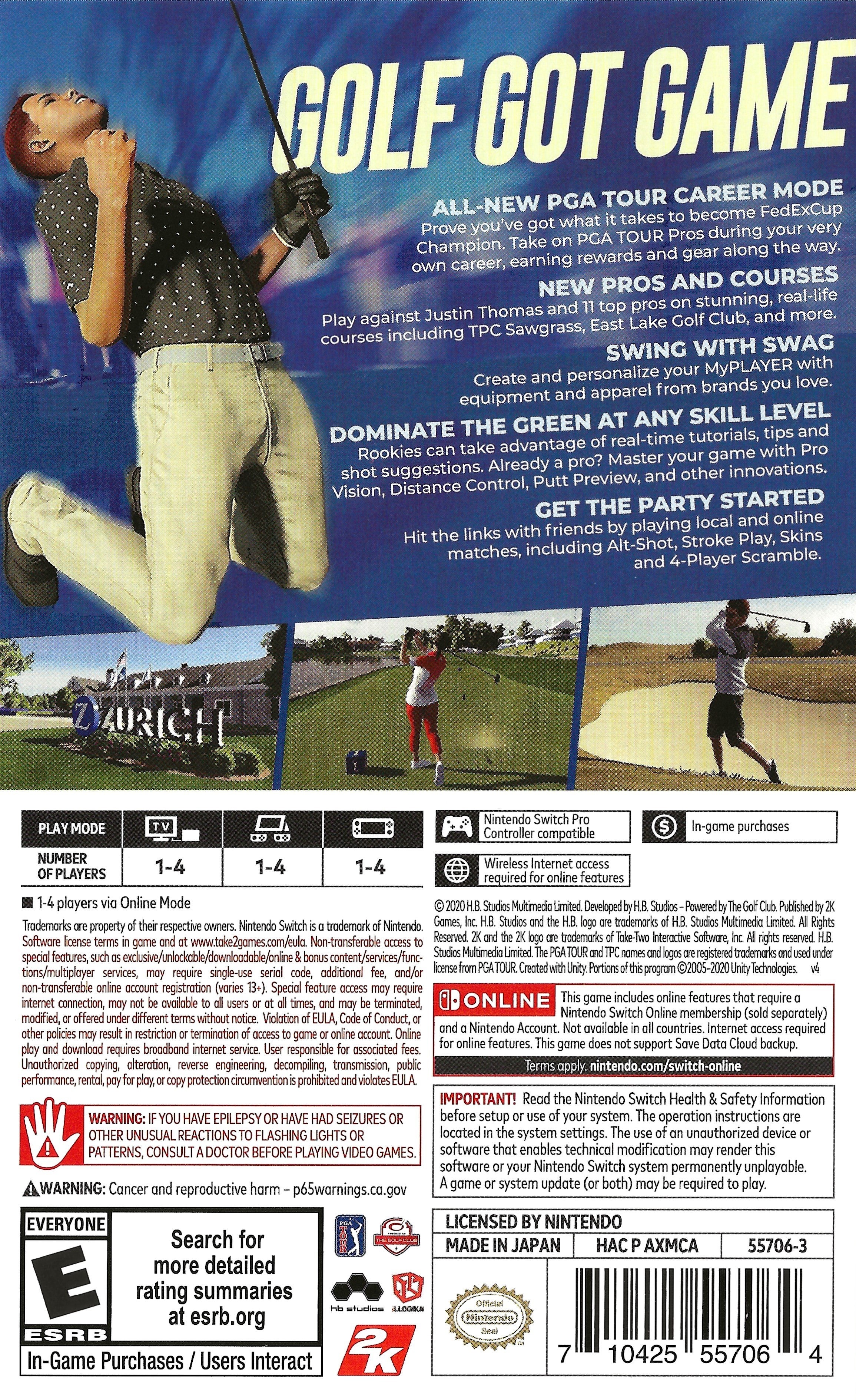 Used PGA Tour 2K21 Nintendo Switch Video Game - Pre-Owned Golf Simulation Sports Game for Nintendo Switch - Perfect for Home Entertainment & Competitive Gaming