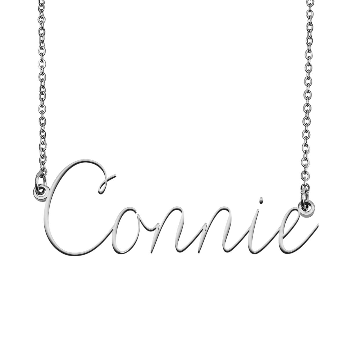 Custom Personalized Connie Name Necklace - 18K Gold Plated Name Plate Jewelry Gift for Women, Birthday, Anniversary | Elegant Layering Necklace for Everyday Wear & Special Occasions