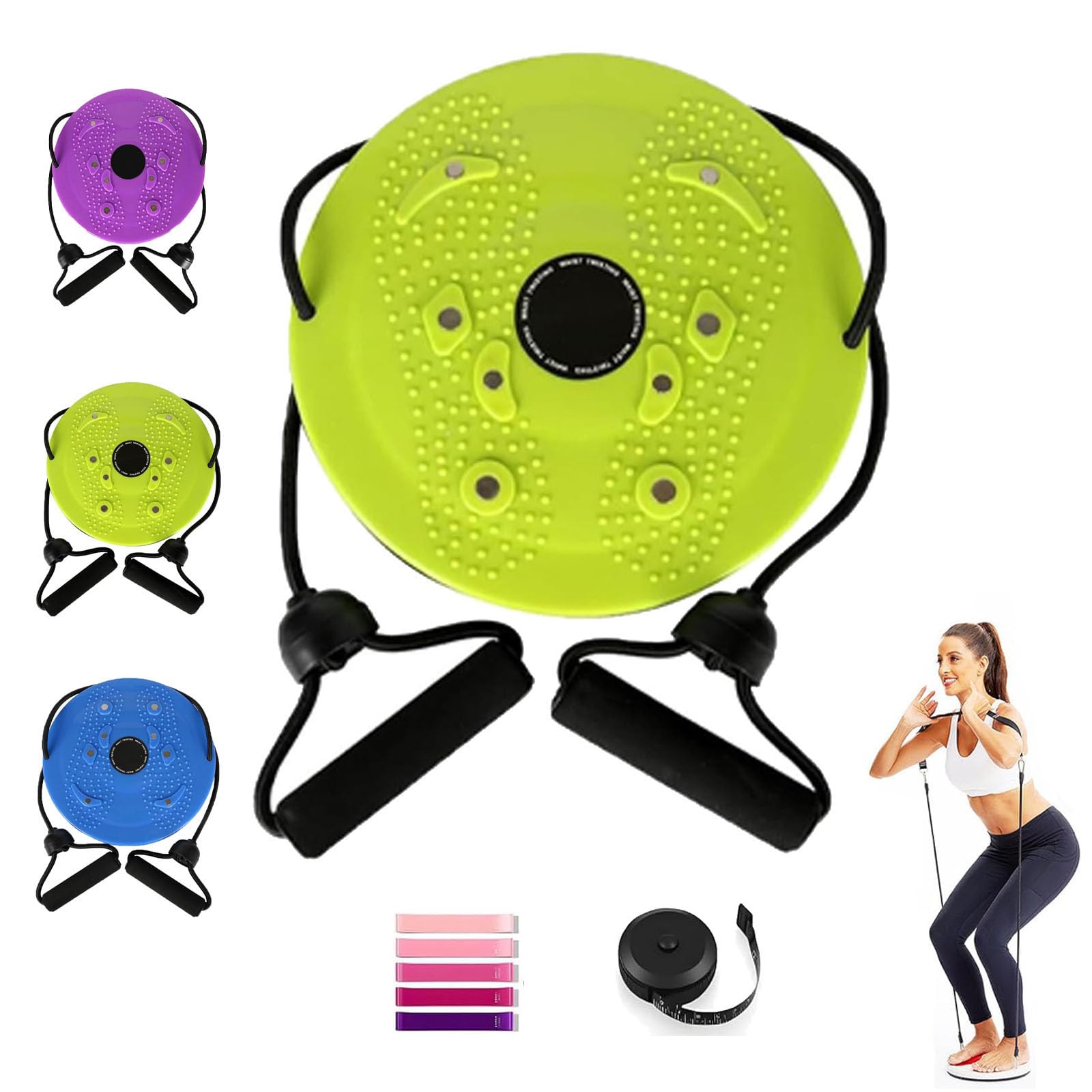 Loovely™ 10-Inch Waist Sculptor Twister with Arm Bands & Handles - Body Shaping Disc for Waist, Legs, Buttocks & Hip Exercise | Portable Home Gym Equipment for Toning & Weight Loss