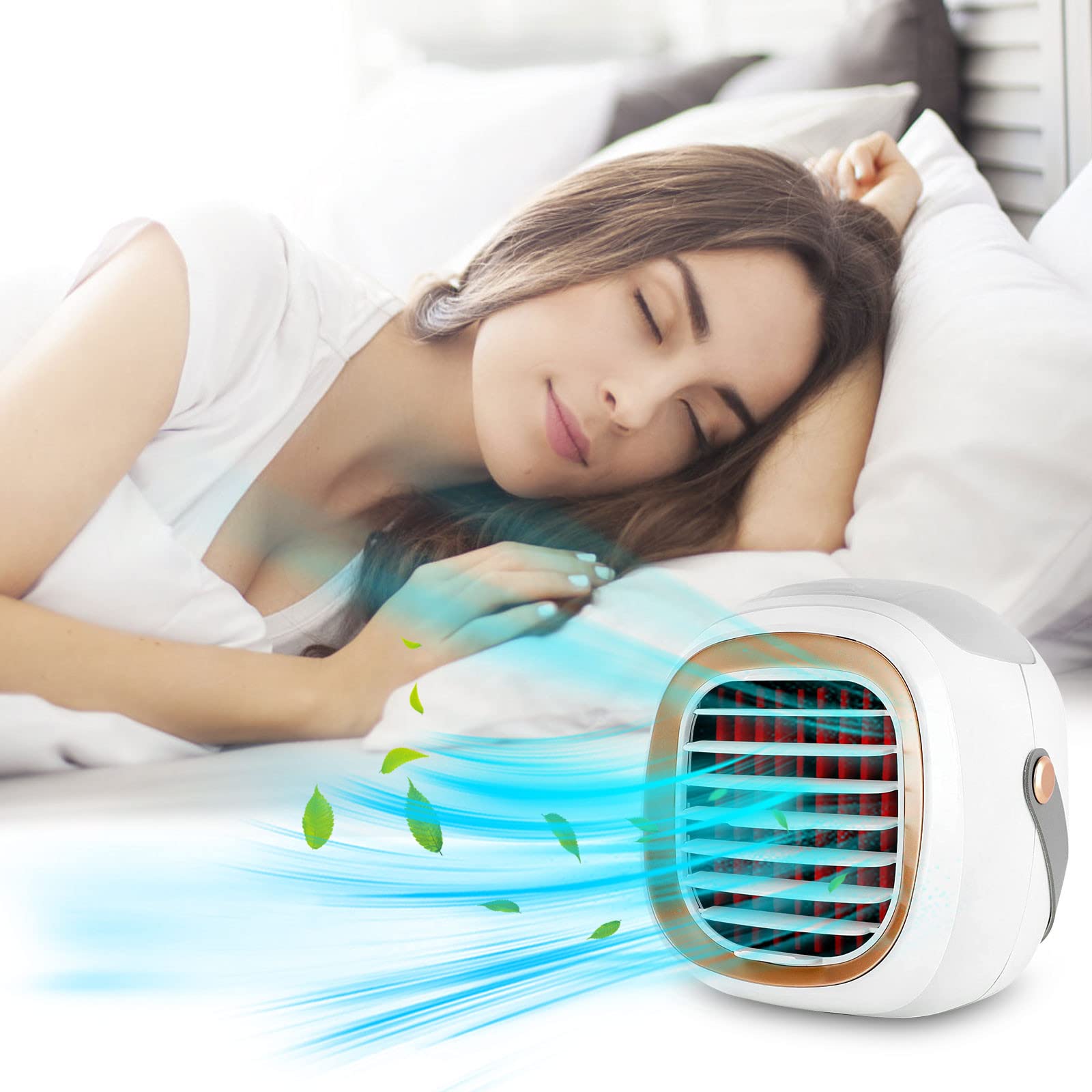 Portable Air Conditioner Fan with USB Charging - Multifunctional Personal Air Cooler, Humidifier & Mini Fridge for Home, Office & Travel | Stay Cool Anywhere