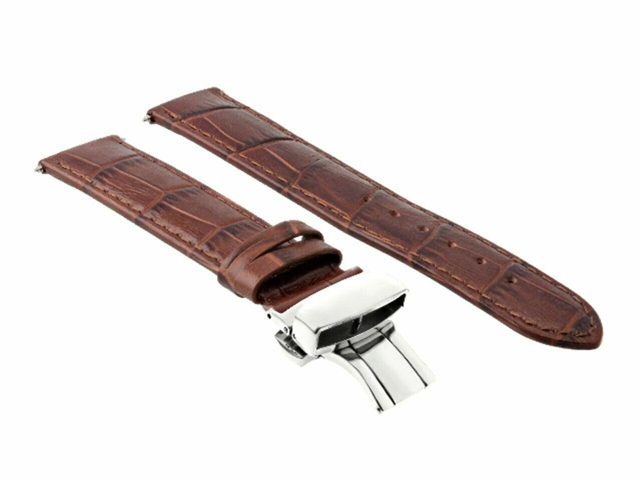 22mm Genuine Leather Watch Band Strap with Clasp - Compatible with Montblanc Timewalker Chrono UTV - Light Brown Replacement Strap for Men's Watches - Perfect for Business, Casual & Formal Occasions