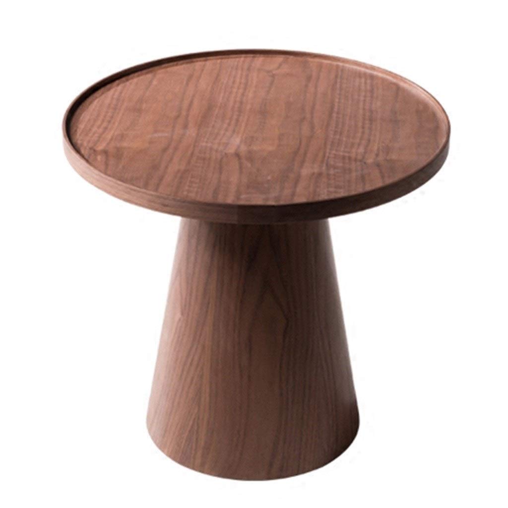 Modern Round Coffee Table - Simple & Creative Tea Table Set for Living Room, Bedside - Brown Wooden Finish (51x56x56cm) - Perfect for Small Spaces, Apartments & Cozy Home Decor