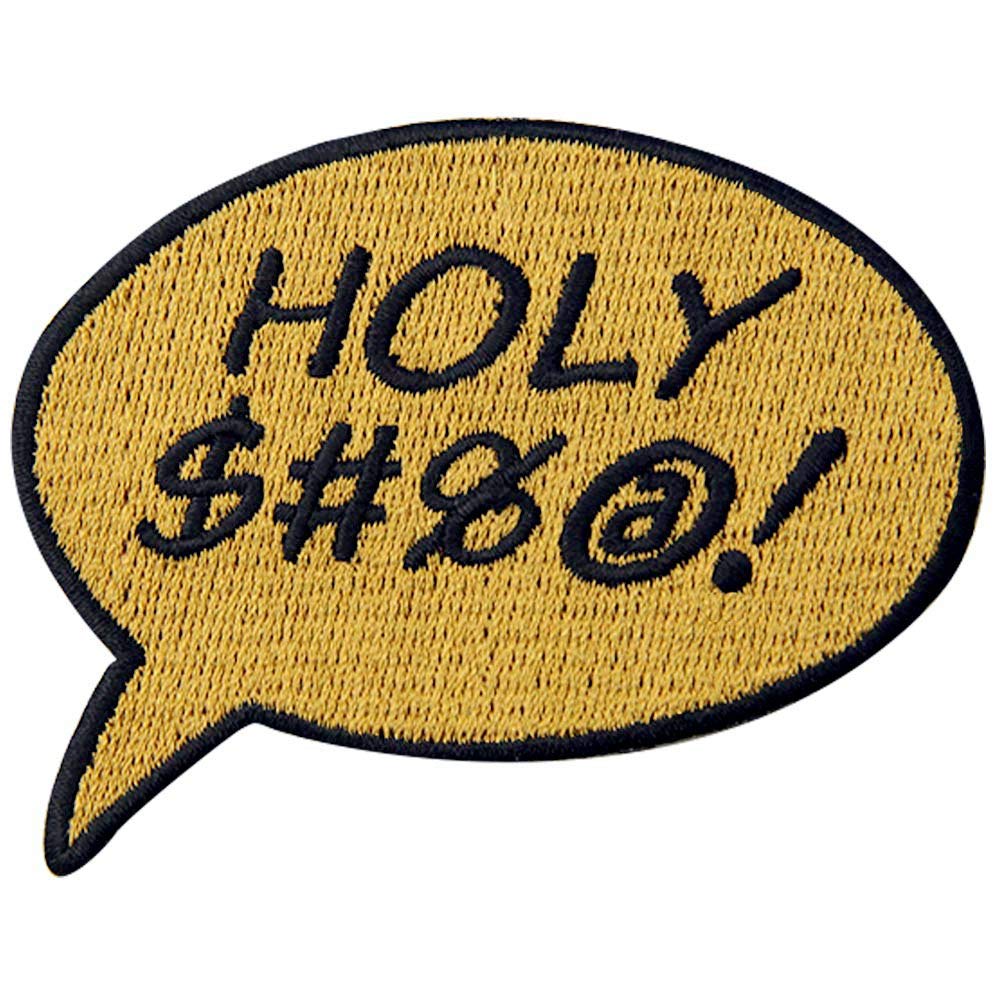 Holy $#%@ Patch - Embroidered Funny Biker Applique for Jackets & Vests - Iron On or Sew On Emblem for Motorcycle Gear & Denim DIY