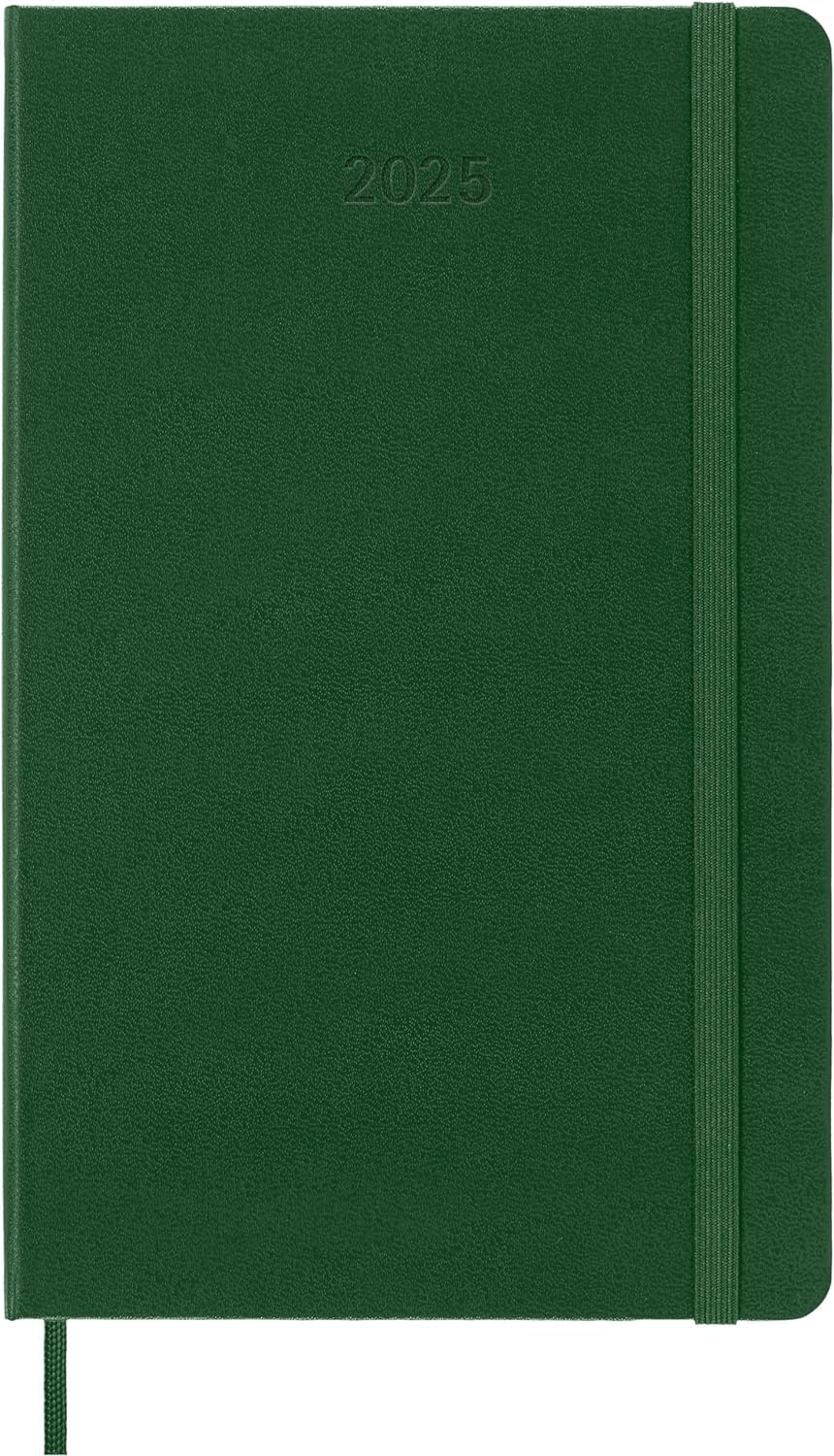 Moleskine 2025 Weekly Planner with Hard Cover & Elastic Closure - Myrtle Green Large Format (13x21cm) - Perfect for Work, School & Personal Organization
