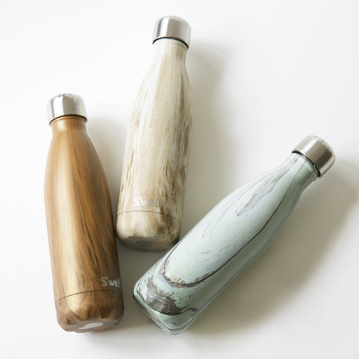 S'well Wood 17oz (500mL) Insulated Water Bottle - Eco-Friendly Stainless Steel Thermos for Hot & Cold Drinks - Perfect for Hiking, Gym, Office & Travel