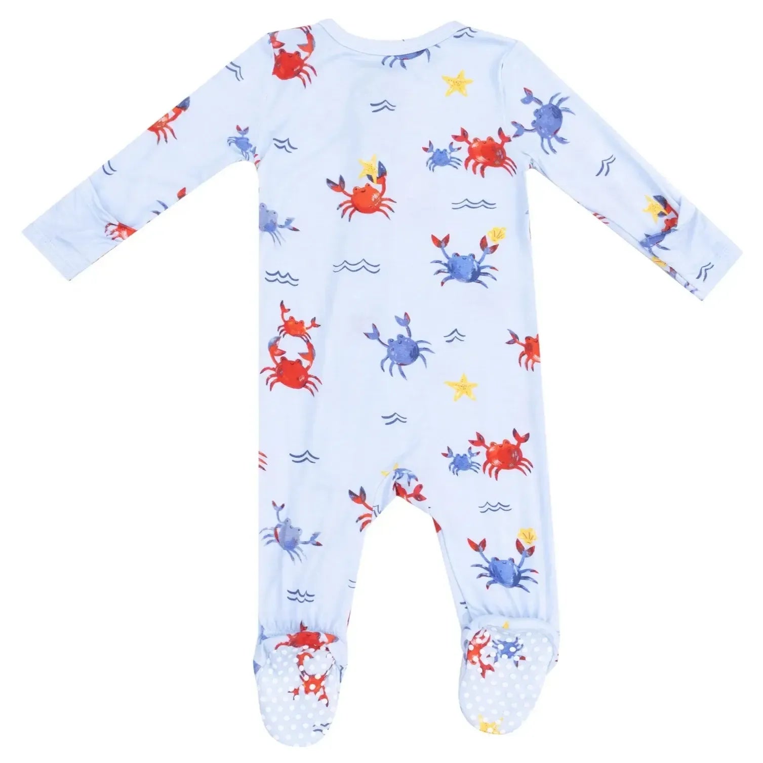 Angel Dear Two-Way Zipper Romper - Crayon Crabs Print Baby Bodysuit for Boys & Girls | Soft Cotton Sleepwear & Playwear for Newborns & Toddlers
