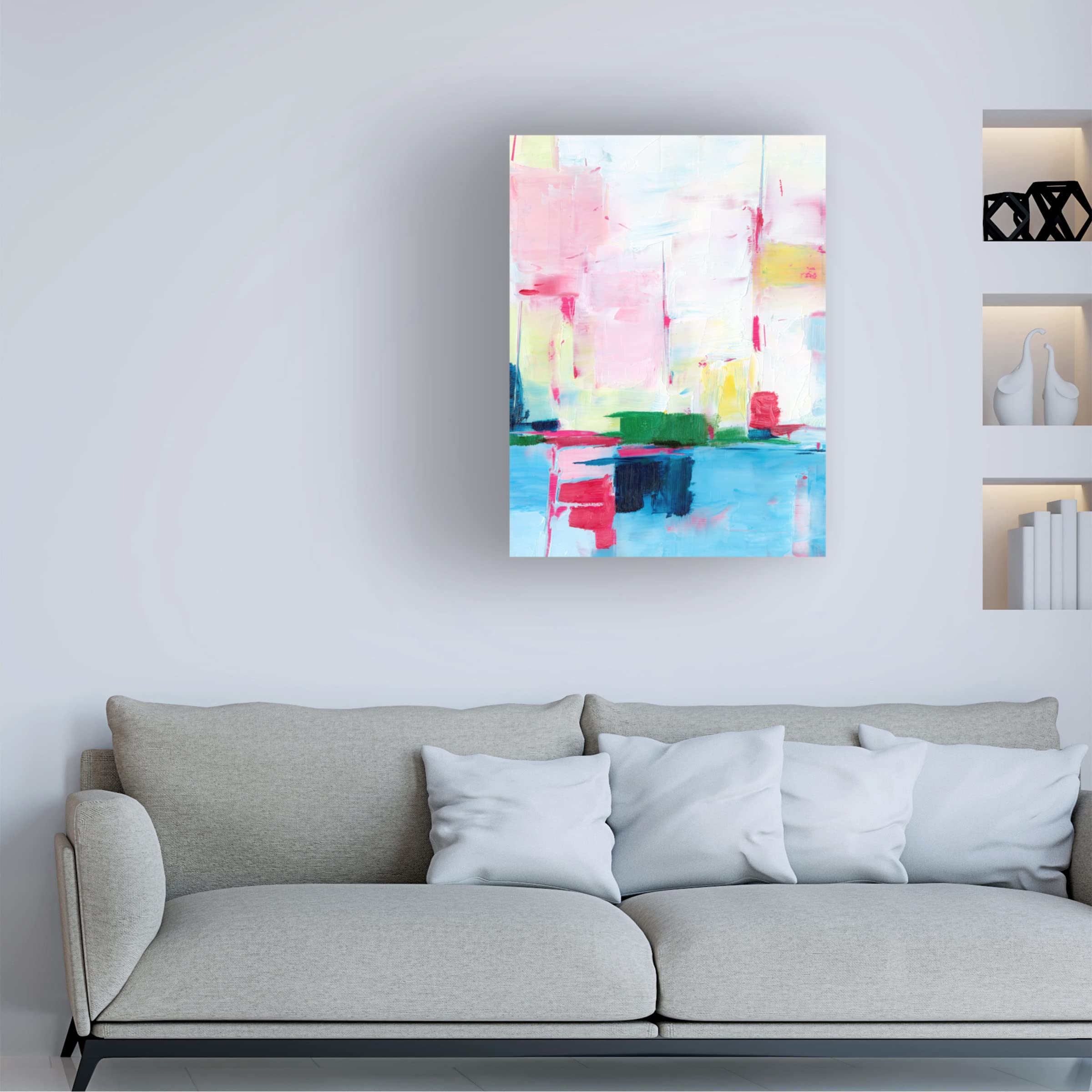 Trademark Fine Art 'Magenta Horizon II' Canvas Wall Art by Ethan Harper - Modern Abstract Painting for Living Room, Bedroom & Office Decor