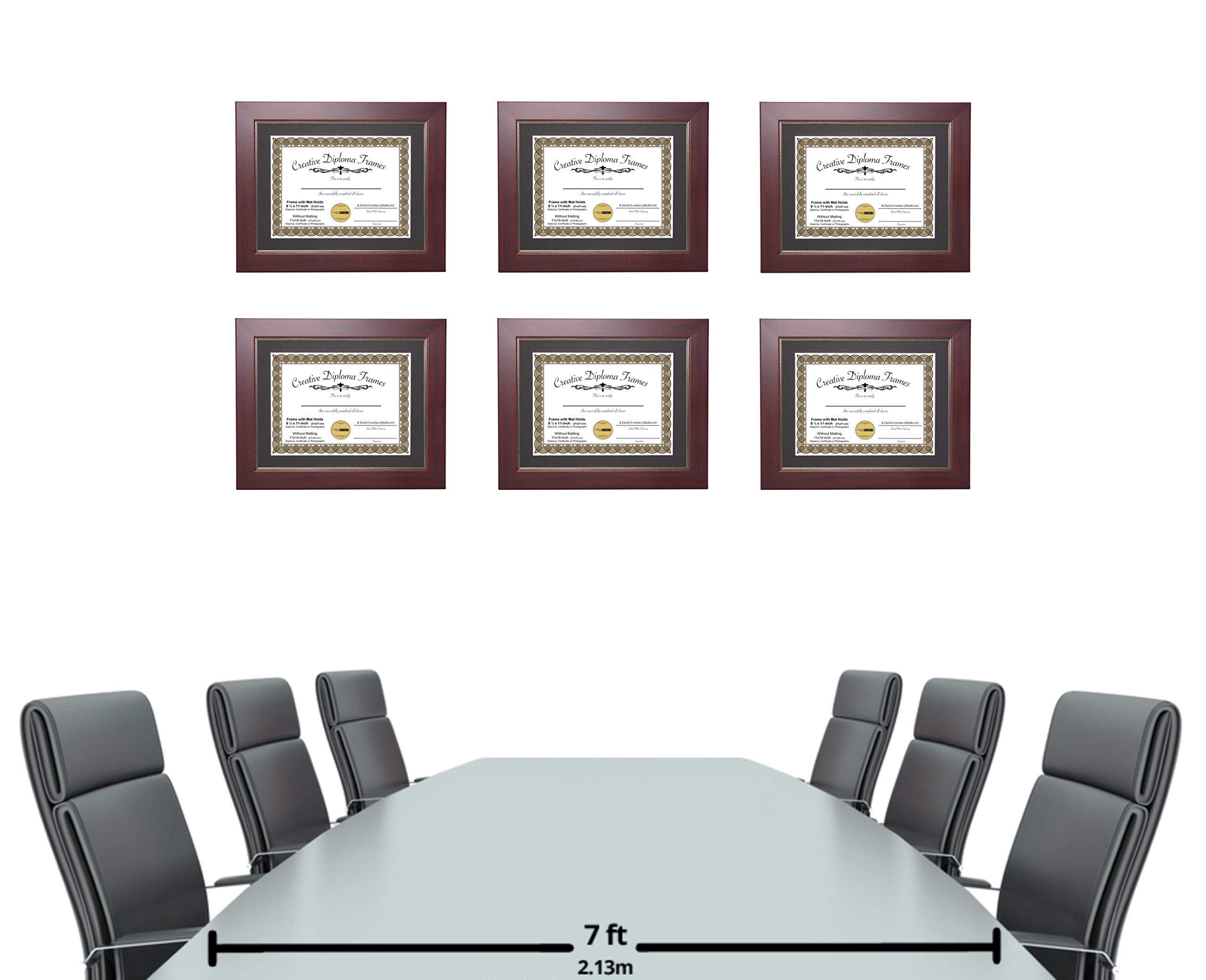 6x8 Empire Mahogany Diploma Picture Frame with Black Mat, Glass, Easel & Wall Hangers - Holds 8x10 Photos Without Mat - Perfect for Graduation Diplomas, Certificates & Wall Decor