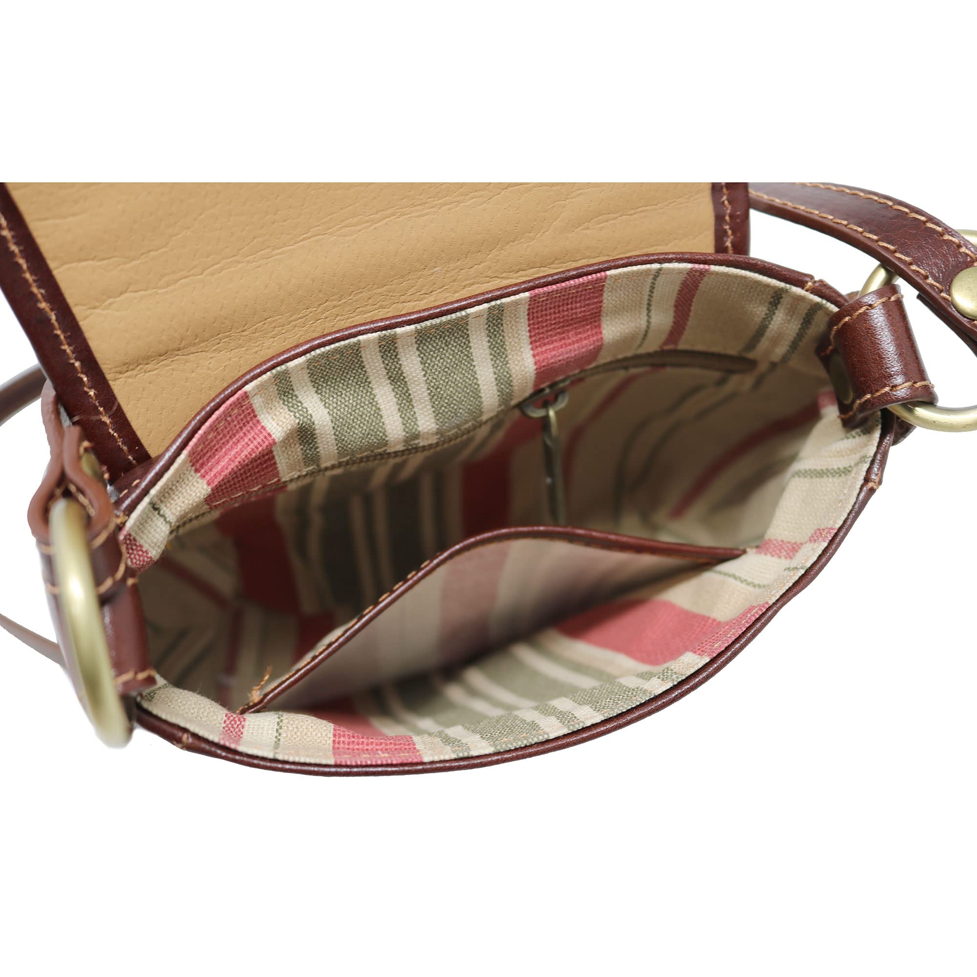 Floto Venezia Women's Saddle Bag - Vintage Leather Crossbody Shoulder Purse Handbag for Everyday Use, Travel & Date Night
