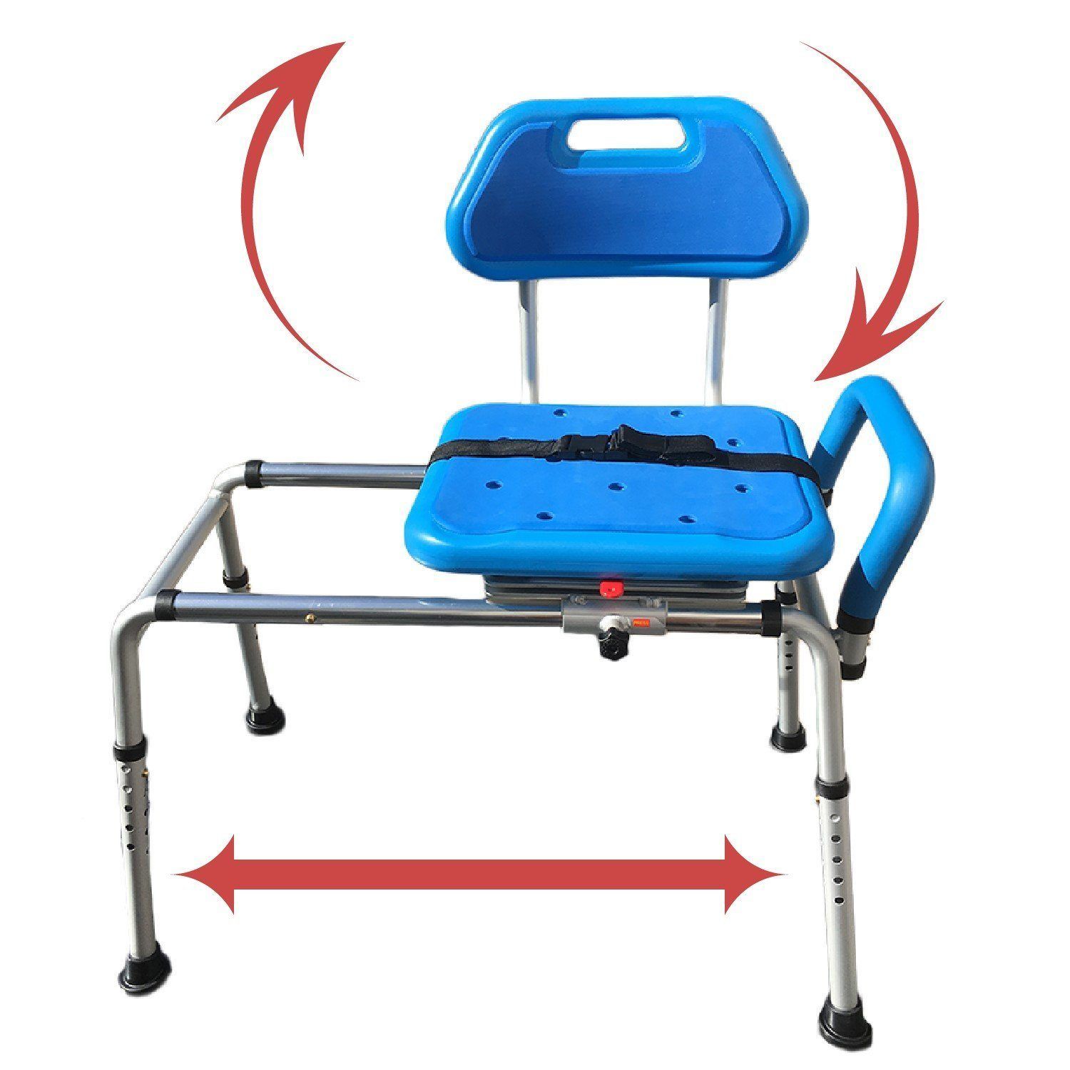 Refurbished Gateway Premium Sliding Bath Transfer Bench with Swivel Seat & Padded Cushion - Mobility Aid for Elderly & Disabled - Safe Shower Chair for Bathroom Safety & Independence