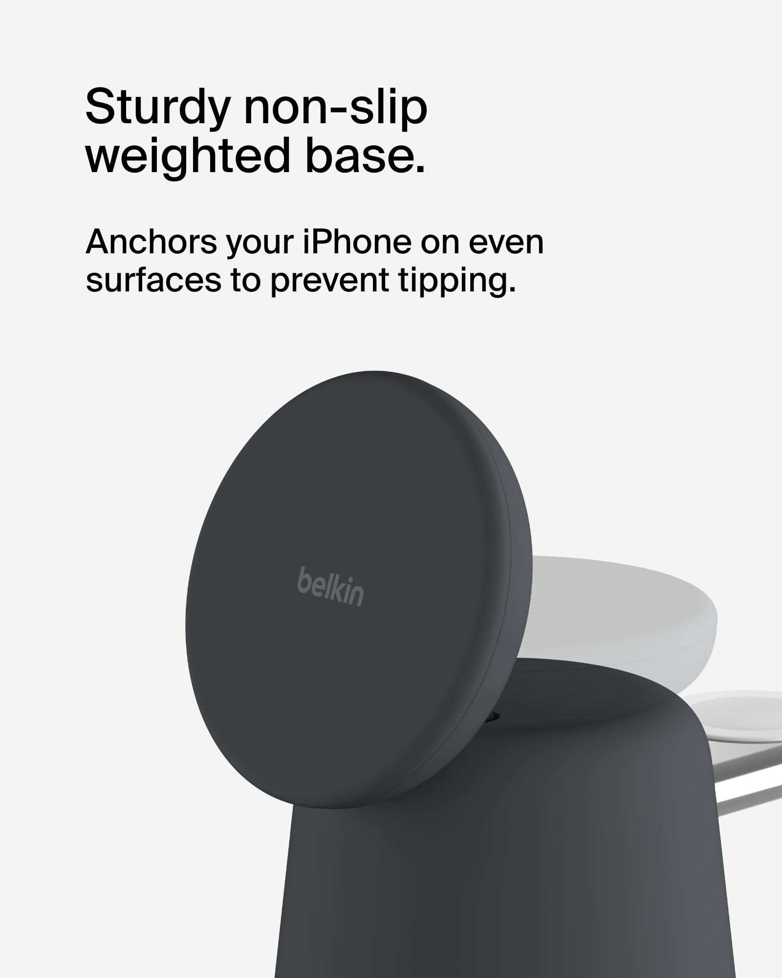 Belkin 2-in-1 MagSafe Wireless Charging Dock 15W Fast Charger for iPhone 16/15/14/13 Series & AirPods | Magsafe Compatible Devices | Includes Power Adapter (Black) - Perfect for Bedside, Office & Travel Charging
