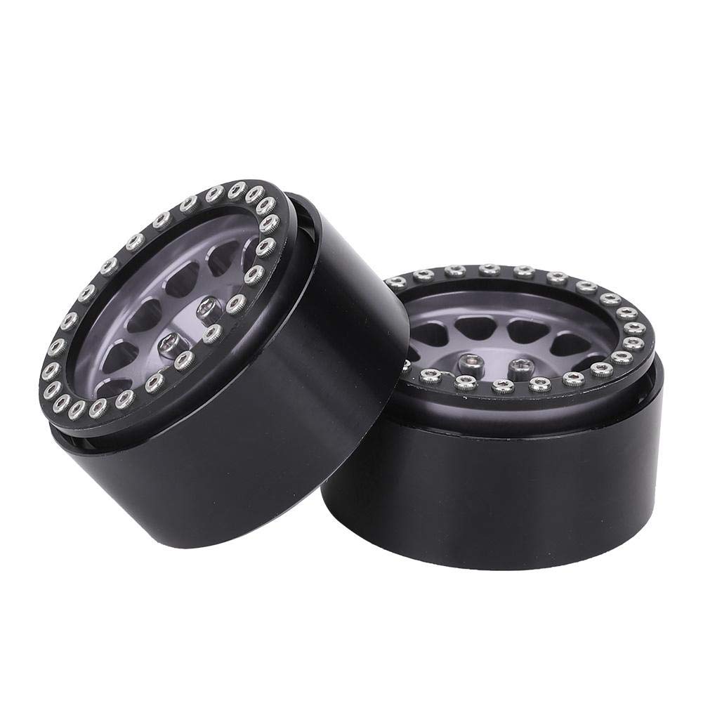 High-Simulation 1:10 RC Car Wheel Hub - 4Pcs Black & Silver Track Rims for RC Crawler Cars | Durable Off-Road Performance for Racing & Trail Adventures