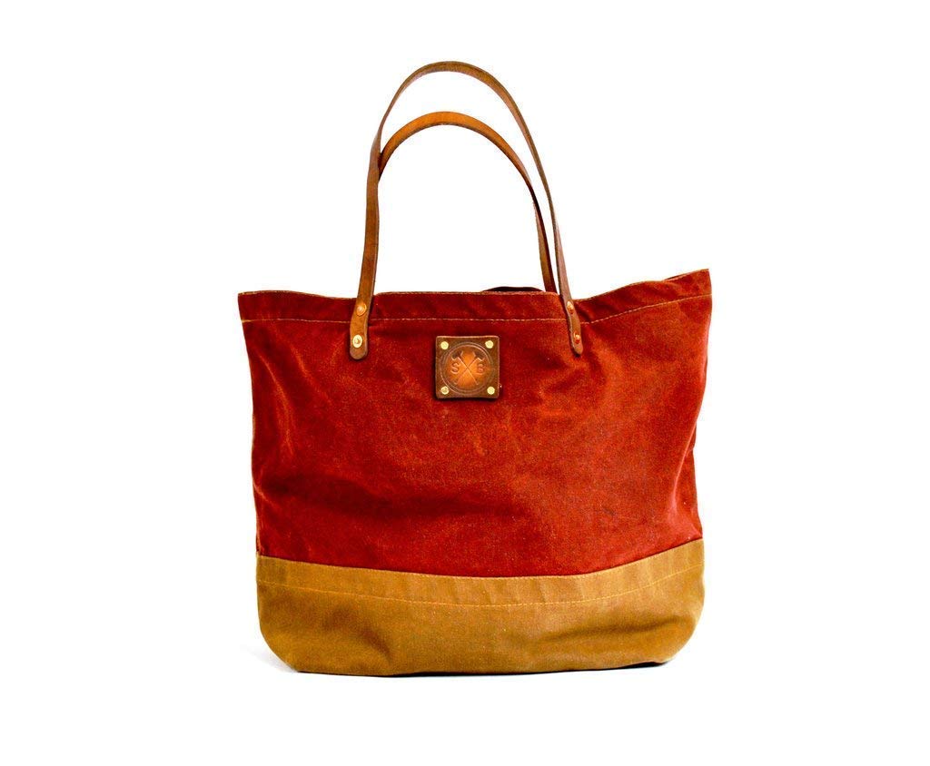 Premium Waxed Canvas & Leather Tote Bag for Men & Women - Durable Weekend, Overnight & Travel Carryall - Perfect for Work Commute, Gym Essentials & Adventure Trips