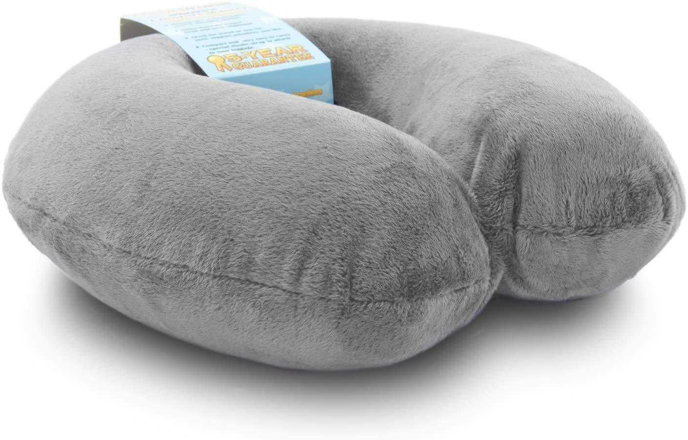 **Memory Foam Travel Neck Pillow - Washable Cover for Airplane, Car & Home Use - Comfortable Neck Support for Pain Relief & Sleeping - Grey (Perfect for Long Flights, Road Trips & Office Naps)**