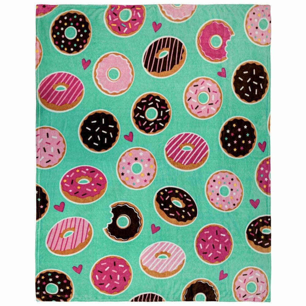**Donut Daydream Plush Blanket 50x60 Inches - Cute Soft Throw Blanket for Girls, Bed, Couch & Boho Decor - Cozy Mexican Blanket for Home, Gifts & Dorm Room**