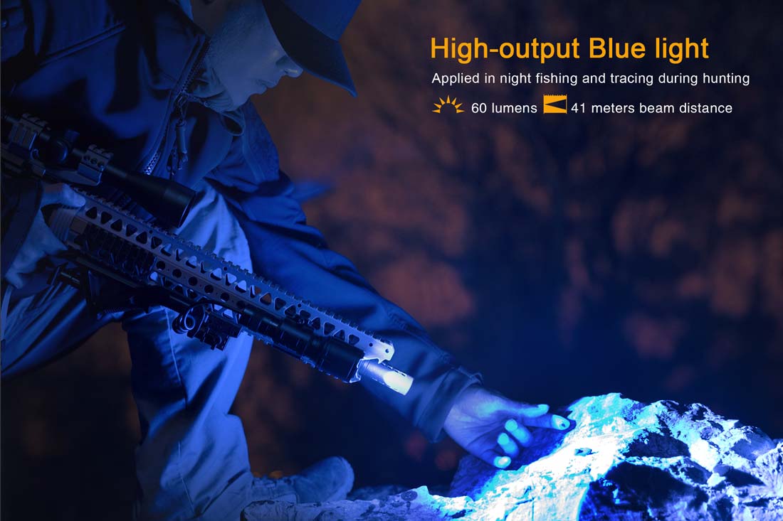 Fenix TK25 R&B Blue/Red Dual Light Flashlight - High Power LED Tactical Light for Camping, Hunting & Emergency Use (Discontinued Model)