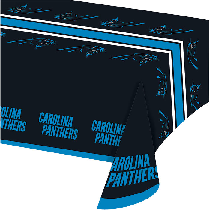 12-Piece Bulk Carolina Panthers Table Covers - Waterproof & Disposable - Perfect for Tailgate Parties, Game Day Decorations & Sports Events