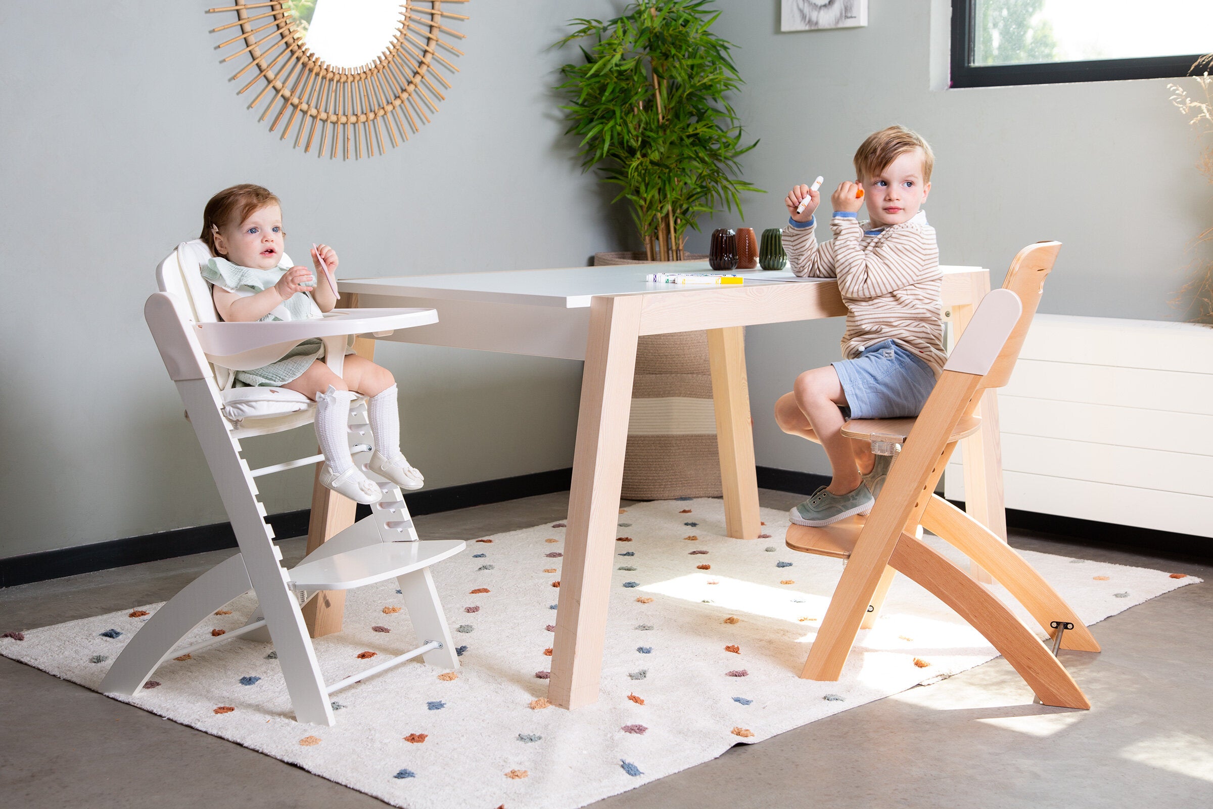 EVOSIT Adjustable Child High Chair & Booster Seat - Convertible Toddler to Kids Dining Chair for Home & Restaurant Use