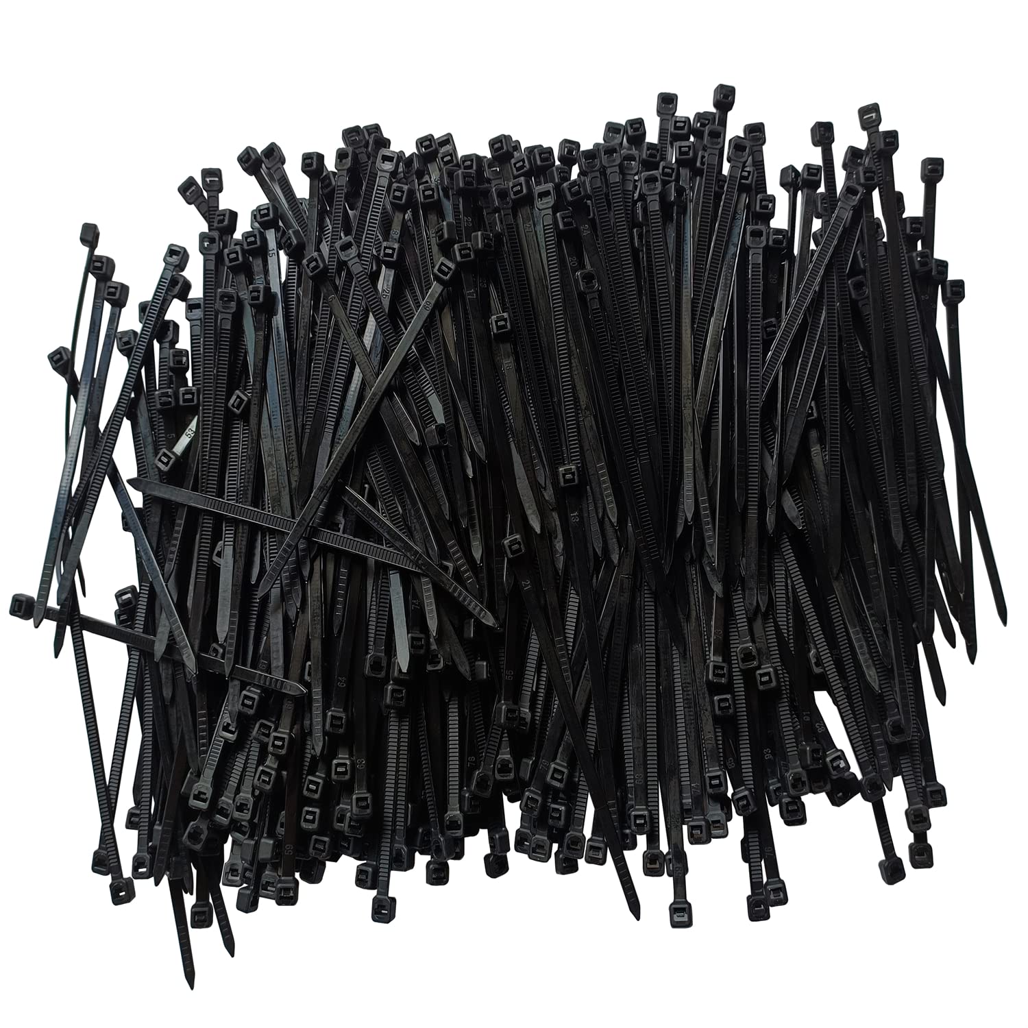 500pcs 6-Inch Heavy Duty Black Nylon Zip Ties - 40lbs Tensile Strength, Self-Locking Cable Ties for Indoor & Outdoor Use - Perfect for Organizing Wires, Bundling Cables, Securing Plants & DIY Projects