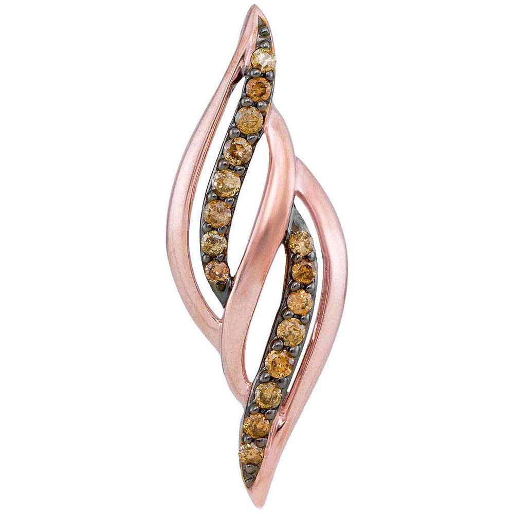 10K Rose Gold Round Chocolate Brown Diamond Pendant Necklace - 1/5 Carat Genuine Diamond Jewelry for Women - Perfect for Anniversary, Birthday & Valentine's Day Gifts