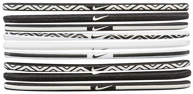 Nike Elastic Hairbands for Women - Soft & Stretchy Black & White Hair Ties for Sports, Workouts, and Everyday Use