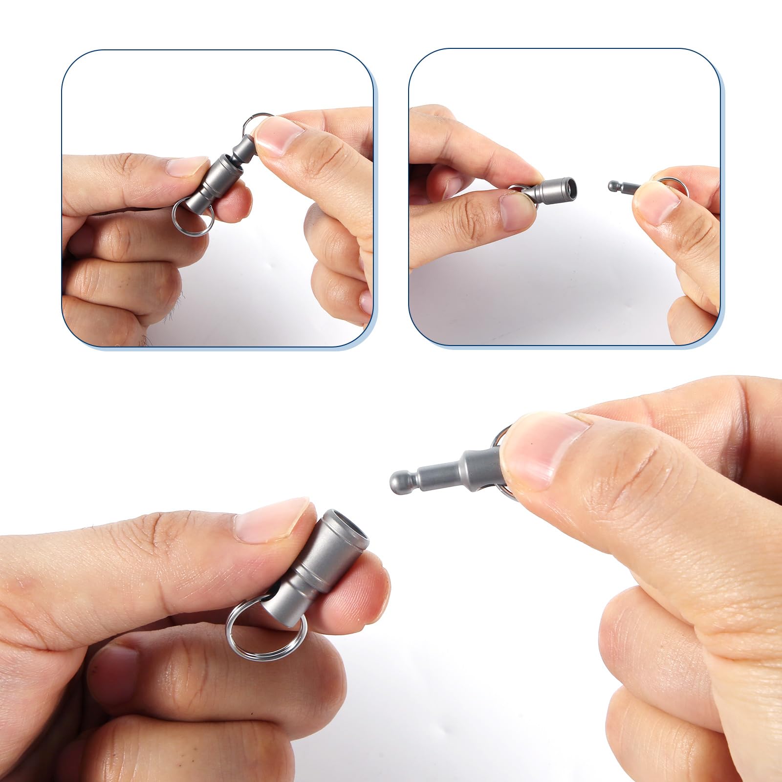 Durable Titanium Quick Release Keychain - 360° Swivel Detachable Key Ring with Dual Pull Apart Design for Car Keys, House Keys & Everyday Use - Heavy Duty Keychain for Men & Women (Perfect for Gym, Travel & Work)