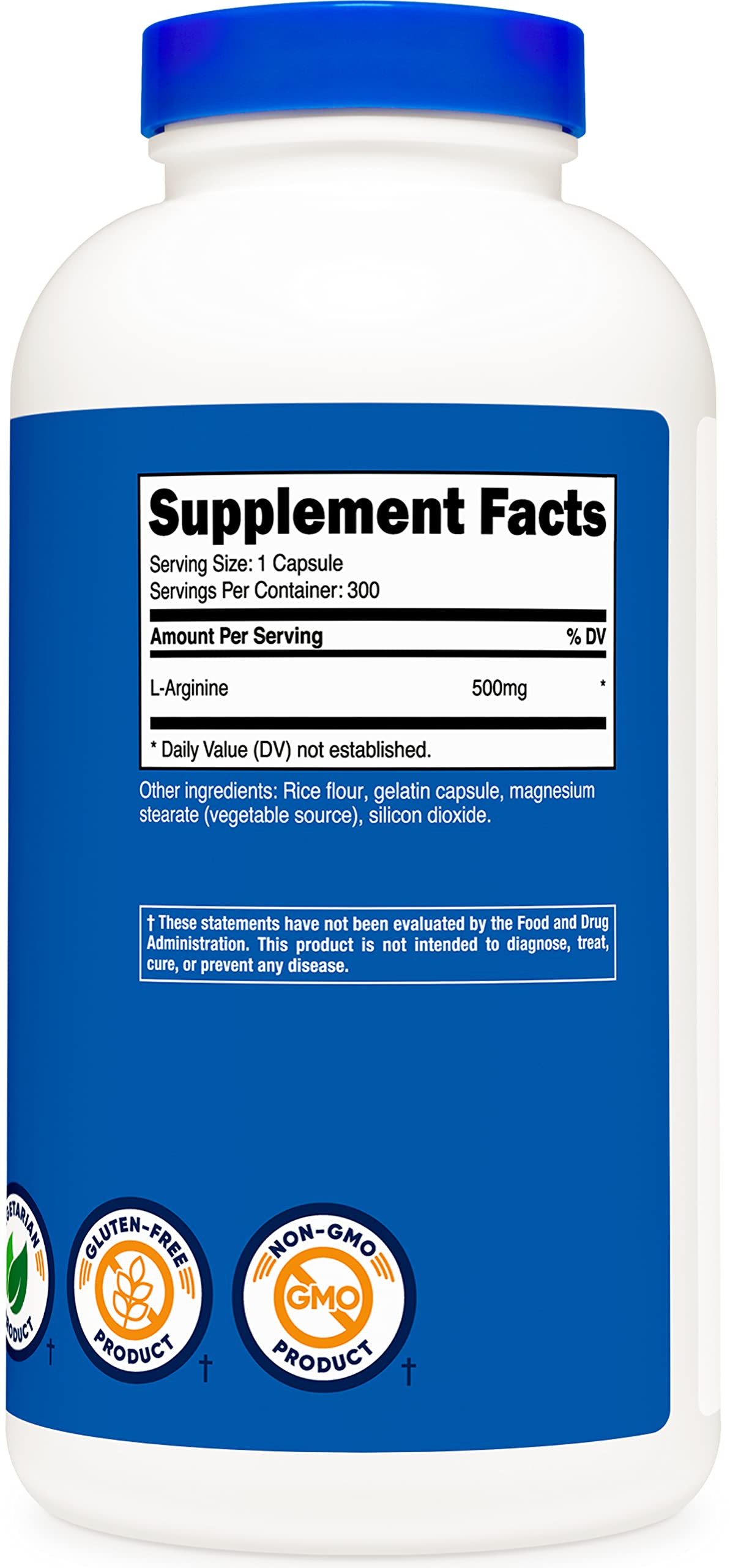 Nutricost L-Arginine 500mg, 300 Capsules (3 Bottles) - Premium Nitric Oxide Booster for Heart Health, Workout Performance & Blood Flow - Supports Muscle Growth, Energy & Endurance - Ideal for Athletes, Bodybuilders & Fitness Enthusiasts
