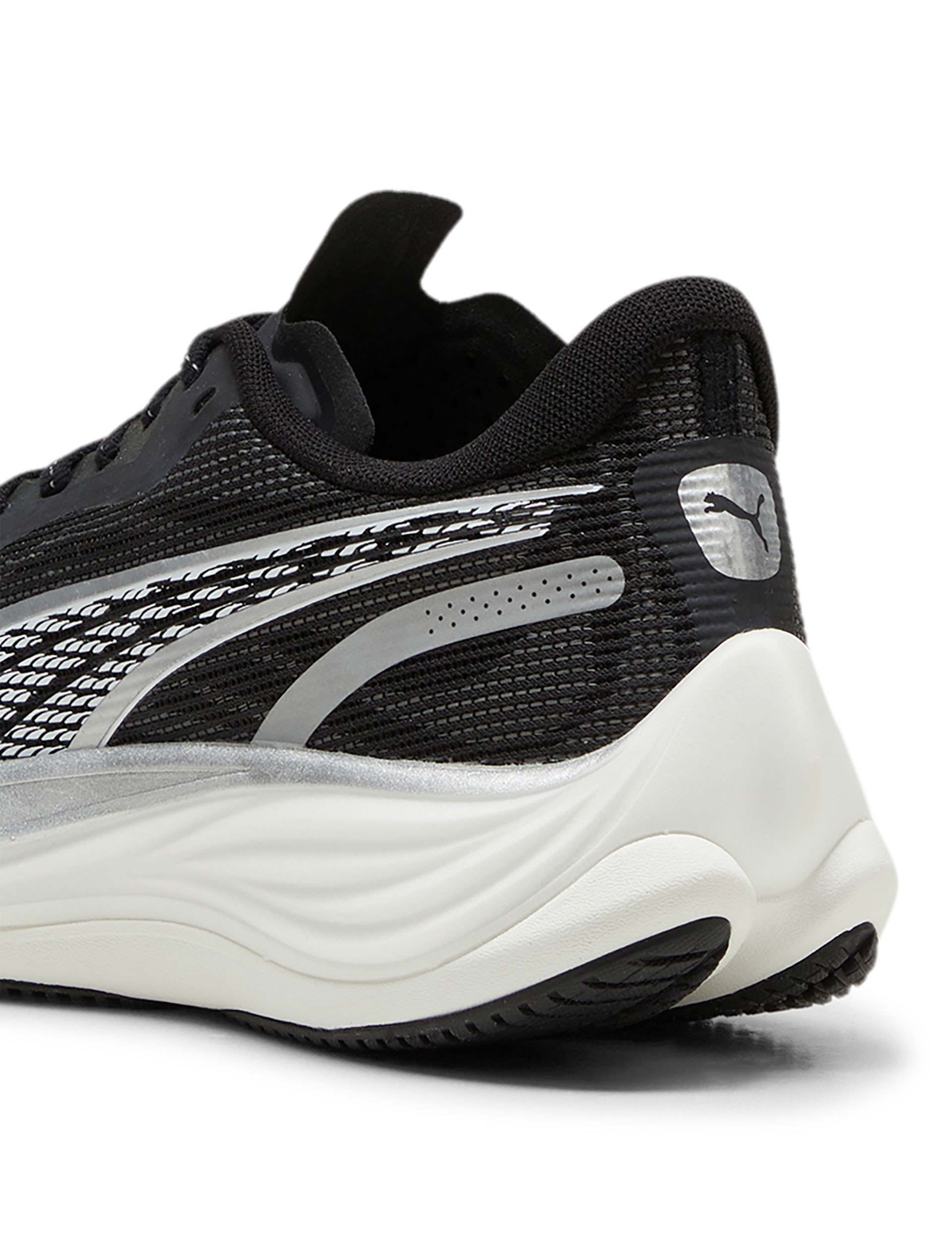 Velocity NITRO 3 Running Shoes for Men & Women - Lightweight Black/Silver/White Athletic Sneakers - Perfect for Jogging, Gym Workouts & Daily Wear