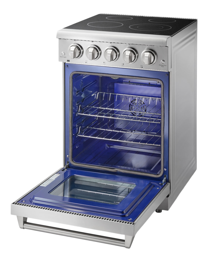 THOR Kitchen 24 Inch Electric Range Professional Model (HRE2401) - Stainless Steel Built-In Oven with 4 Burners, Convection Bake & Broil - Perfect for Home Chefs & Small Restaurant Kitchens